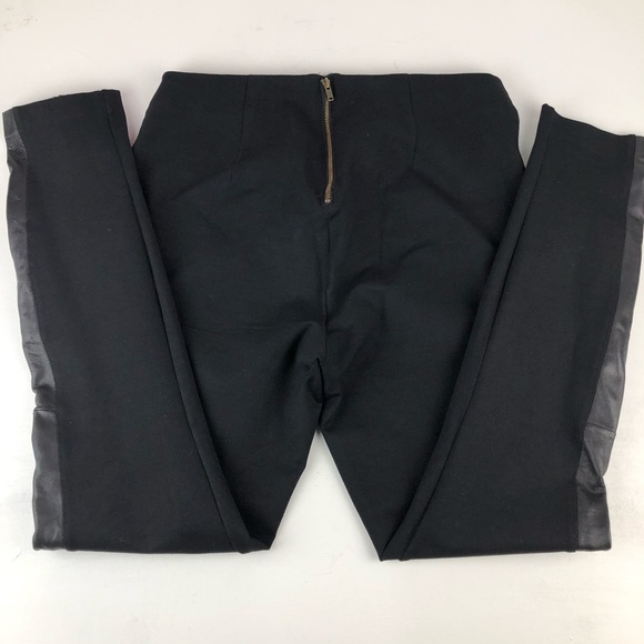 ✅ SOLD! J.Crew Black Leggings with Genuine Leather Trim - Size 6 - Picture 3 of 16